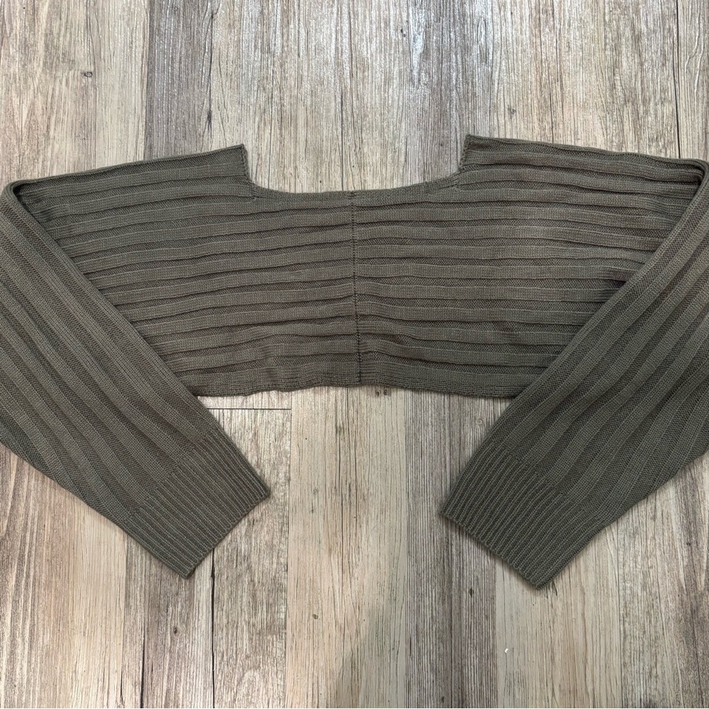 Ribbed Shrug Crop Sweater